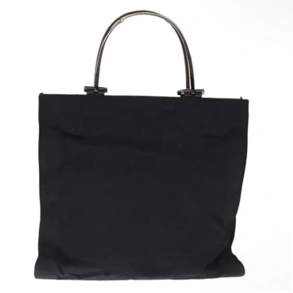 Gucci Nylon black bag with Gunmetal Silver handles 002-1025 200682 EUC - Picture 13 of 16
